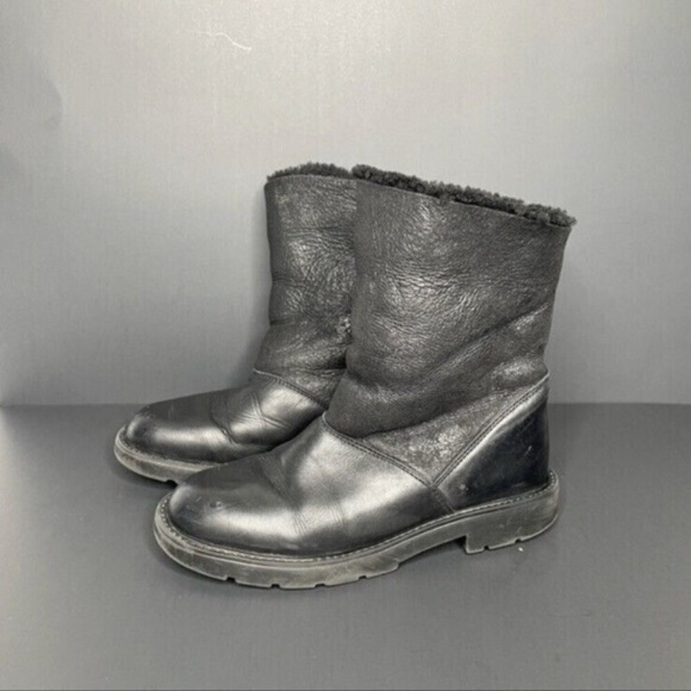 La Canadienne Boots Womens 5.5 Black suede and leather shearling lining Snow